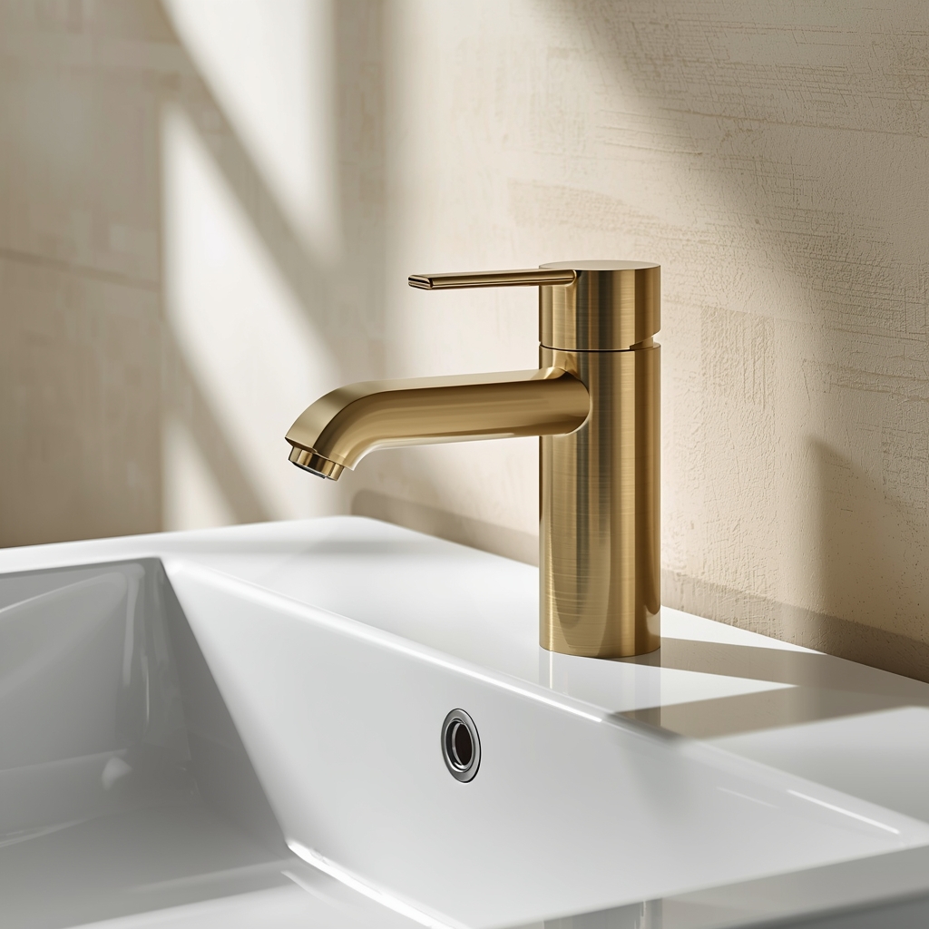 lucid-origin_A_modern_luxury_bathroom_faucet_made_of_brushed_gold_metal_minimalist_and_elegan-0 (1)